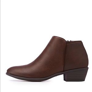 Ruched Faux Suede Ankle Booties